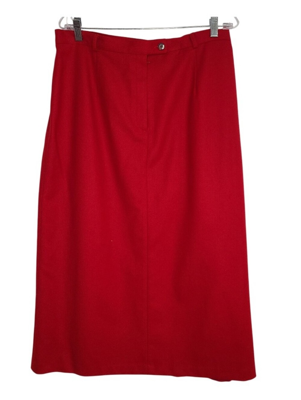 Sag Harbor Woman 100% Wool Red Lined Midi Skirt Size 16W Classic Career